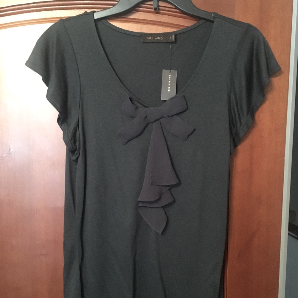 NWT The Limited Short Sleeve Top w/Bow Detail